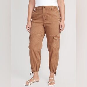 old navy balloon cargo barrel cargo pant beige large